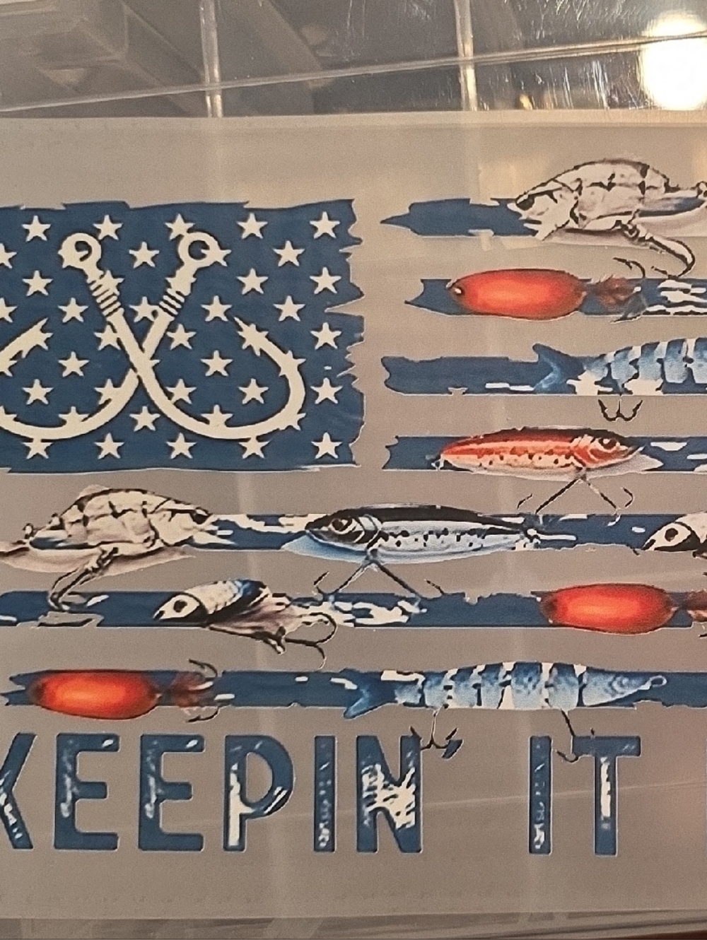 7" Diy Iron On Blue & Orange Fishing Flag Decal